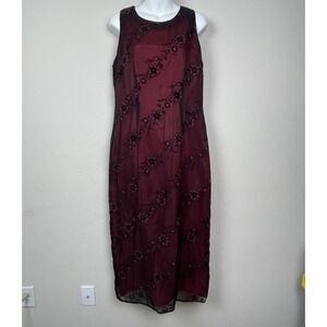 Vintage Jessica Howard Velvet‎ Burnout Floral Dress 12P Whimsigoth Fairycore Y2K